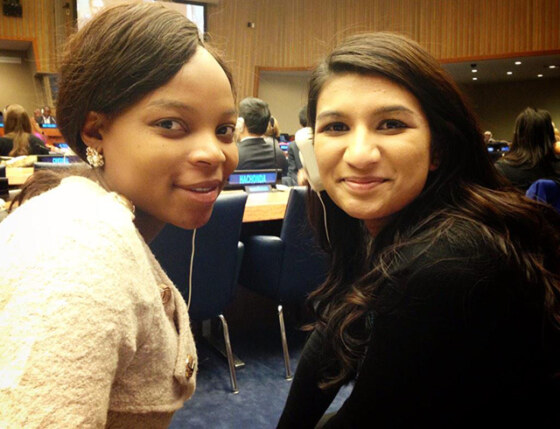 Thandiwe and Neha during the ECOSOC Youth Forum-640